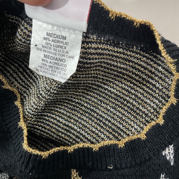 Vintage Holiday Time Ornament Acrylic Sweater Made in U.S.A Size Medium - Picture 4 of 9